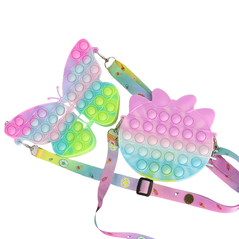 Pop Shoulder Bag Fidget Toy Rainbow 